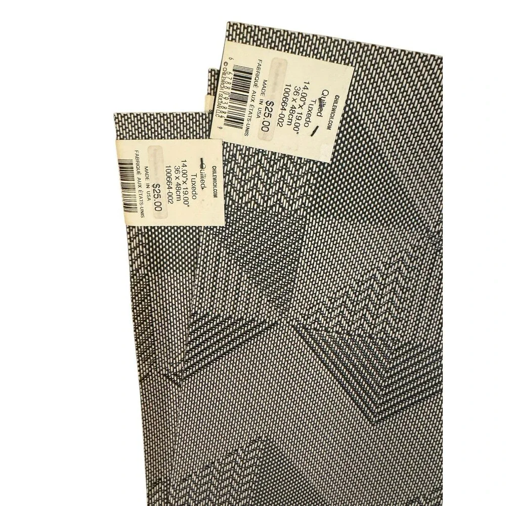 Set of 3 Chilewich Quilted Placemats Grey Tuxedo